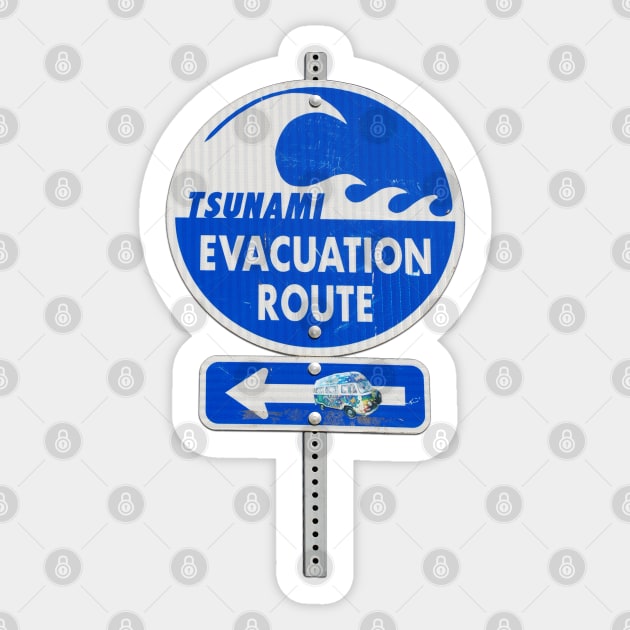 road sign tsunami (left arrow) Sticker by mystudiocreate